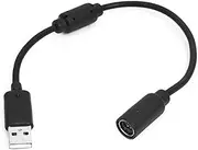 1Pc Black USB Breakaway,Accessories,PC Cable Cord Adapter,Converter for Xbox 360 Controller,Xbox 360 Cables