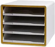 File Cabinet Desktop File Cabinet Office Multi-layer Data Cabinet Drawer Rack Storage Box for Home Office(Yellow)