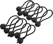 ibasenice 20Pcs Black Elastic Bungee Cords with Balls Durable Tie Downs for Tents Tarps Canopies for Outdoor Camping and Weatherproof Stability