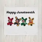 African American Juneteenth Bunnies Throw Blanket