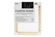 Jasart Thin Edge Artwork 8x10" Wood Floater Canvas Painting Frame Square Natural