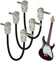 Guitar Pedal Cables - 6 Inch Pedal Board Cables - 3X Right Angle Stereo Stage Studio Instrument Bass Cord for Maximize Pedalboard Space