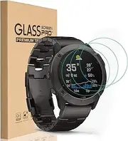 [3 Pack] for Garmin Fenix 6x/6x Pro/6x Solar Screen Protector, 9H Hardness Scratch Resistant Tempered Glass Screen Protector Protective Film Cover for Garmin Fenix 6x/6x Pro/6x Solar
