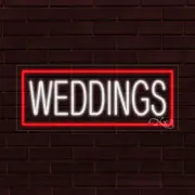 NEW "WEDDINGS" w/BORDER 30x12x1 INCH LED FLEX WINDOW/WALL INDOOR SIGN 30649