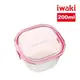 【iwaki】日本耐熱玻璃方形微波保鮮盒200ml-粉