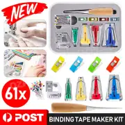 61PCS Bias Binding Tape Maker Kit Quilting Binder Fabric Sewing Foot Tool Set AU