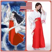 Inuyasha Shrine Maid Kikyo Miko Kimono Costume For Japan Anime Halloween Cosplay