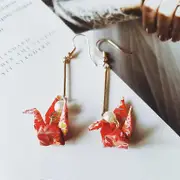 Stud Earrings Origami Paper Crane, Hypoallergenic dangle earrings, Surgical Stainless Steel / for Women Girl