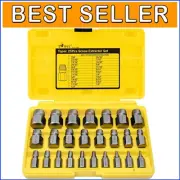 Versatile 25-Piece Screw and Bolt Extractor Set with Corrosion-Resistant Design