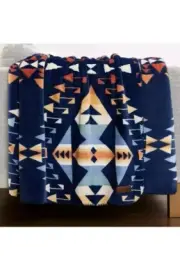 Pendleton Plush Throw Blanket - BIG THUNDER - 50" x 70" - Navy Aztec - NWT