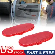 For Dodge Ram 1500 2500 3500 Car Front Door Panel Reflector Light Cover Red 2PCS
