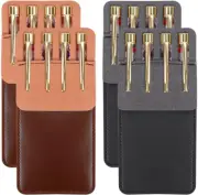 4 Packs Pocket Protector, FHDUSRYO Multi-Purpose Leather Pen Pouch Holder Org...
