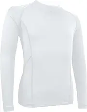 [TeGlraddix] Boys Girls Compression Shirt Long Sleeve Athletic Sports Baselayer Youth Baseball Football Undershirt, White, Small