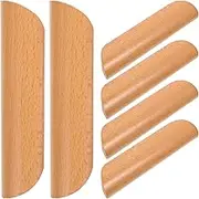 Angoily Wooden Handles for Cabinet 6pcs Semicircle Drawer Pulls Rustic Vintage