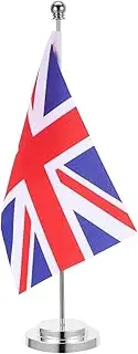 KAILIKETIY Uk Desk Flag with Base British Union Jack Table Flag for Office Home Event Decoration Ready to Display No Extra Accessories Needed