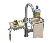 Kitchen Sink Drain Rack Sponge Storage Faucet Holder Soap Drainer ShelfOrganizer-Silver