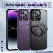 Magsafe Magnetic Stand Case with Camera Lens Protector for iPhone 15 14 Pro Max