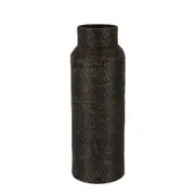 Belle Harta Woven Rattan Basket Round Storage Home Decor Large 80x28cm Black