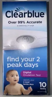 Clearblue Advanced 2 Peak Days Digital Ovulation Test 10ct Exp 07/08/2025 New