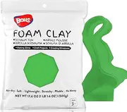BOHS Green Modeling Foam Clay - Squishy,Soft, Air Dry -for School Project,Cosplay,Fake Bake, Slime Supplies-1.1 Lbs/ 500 Grams
