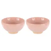 2pcs Japanese Matcha Bowl 4.23oz Large Traditional Gong Fu Tea Cup, Pink