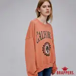 BRAPPERS 女款 CALIFORNIA字母落肩寬鬆T恤-橙色
