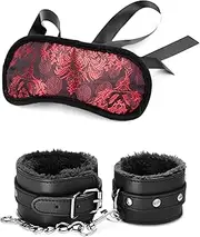 Sex Fluffy Handcuffs for Grownups Fuzzy Hand Cuff Eye Satin Mask Adult Blindfold Mask BDSM Kit Fetish Bondage Restraints Sex Toys