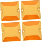 FUNOMOCYA 4pcs Road Reflective Trail Markers Reflective Driveway Markers Highway Road Markers Highway Pavement Markers Sidewalk Road Markers Heavy Duty Driveway Markers Plastic Yellow