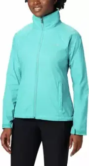 Women's Columbia “Miami” Teal Blue Switchback Waterproof Packable Rain Jacket L