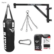Fixed Wall Bracket + 90cm 3ft Punching Bag + Mitts + Bag Chain + Hook