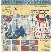 Graphic 45 Let's Get Cozy Paper Pad Journaling Cards Die-Cut Assortment Stamps