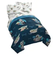 New Mandalorian Baby Yoda Twin Size Comforter Set Bed in a Bag Boy's Sheets Kids