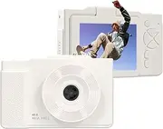 1080P Digital Camera for Kids Digital Video Camera 48MP 2.8 Inch Rotatable Screen Auto Focus 16X Zoom with LED Fill Light for Teens Students Friends (White)