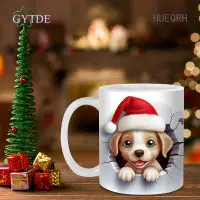 在飛比找蝦皮購物優惠-Hueqrh聖誕馬克杯陶瓷動物咖啡杯帶把手飲水杯