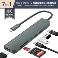 在飛比找Yahoo奇摩購物中心優惠-4K高畫質 7合1多功能轉接器 USB-C to HDTV+
