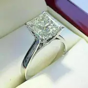 Solitaire Design 2.10 CT Princess Sapphire 935 Silver Unique Engagement Ring