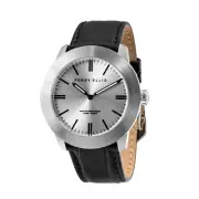 Perry Ellis 46mm Slimline Silver Black SS 100M WR Mens Watch PEW03012-01 Invicta