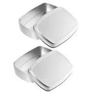 2 Pcs Bar Soap Container Holder Travel Case Square Aluminum Box