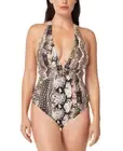 Bleu Rod Beattie Women's Walk on the Wild Side Plunge One Piece Swimsuit in Natu