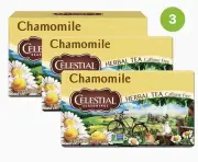 Celestial Seasonings Herbal Tea, Chamomile, 20 Count (Pack of 3)