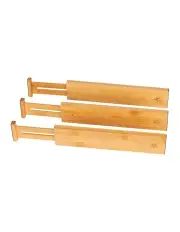 [Little Label Co] Bamboo Expandable Drawer Dividers Set of 3 in Natural