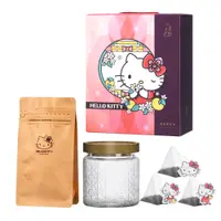 在飛比找PChome24h購物優惠-三盞茶時X HELLO KITTY 柚香蜜紅茶收納罐禮盒(紅