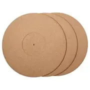 3 Pieces Cork Turntable Mats with High Fidelity for Vinyl LP Record Players2405