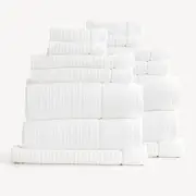 Renee Taylor Cambridge Textured 14 Piece Snow Towel Pack