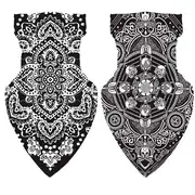 Nevenka 2Pcs Print Face Mask Neck Leggings Scarf for Dust Sun Protection-K