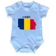 Chad Country Flag Nationality - Soft Babygrow Bodysuit Gift Newborn Grow Baby