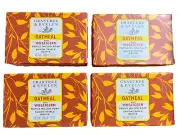Lot x 4Crabtree Evelyn Bar Soap OATMEAL & WHEATGERM Triple Milled 7oz Jumbo Size