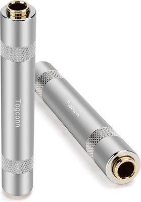 1/4 Inch TRS/TS Female to Gold-Plated 2 Pack, 6.35mm