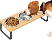 Cat Bowls with Stand - Pet Feeder - 15-Degree Tilted Adjustable Height Elevated Non Slip Eating Kitten Puppy Feeding Bowls with Stand for Outdoor Pets