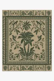245' x 305' | Machine Washable Runner Rug | Kid & Pet Friendly | Indoor Rug | Iris Apfel Simian Forest Green Tufted Rug | Ruggable
